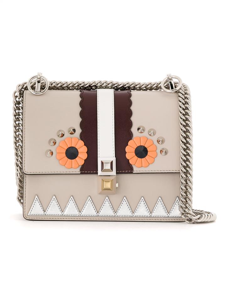 Fendi Embellished Kan I Bag - Grey