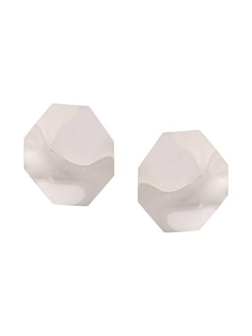 Annie Costello Brown Zyed Disc Earrings - Silver