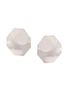 Annie Costello Brown Zyed Disc Earrings - Silver