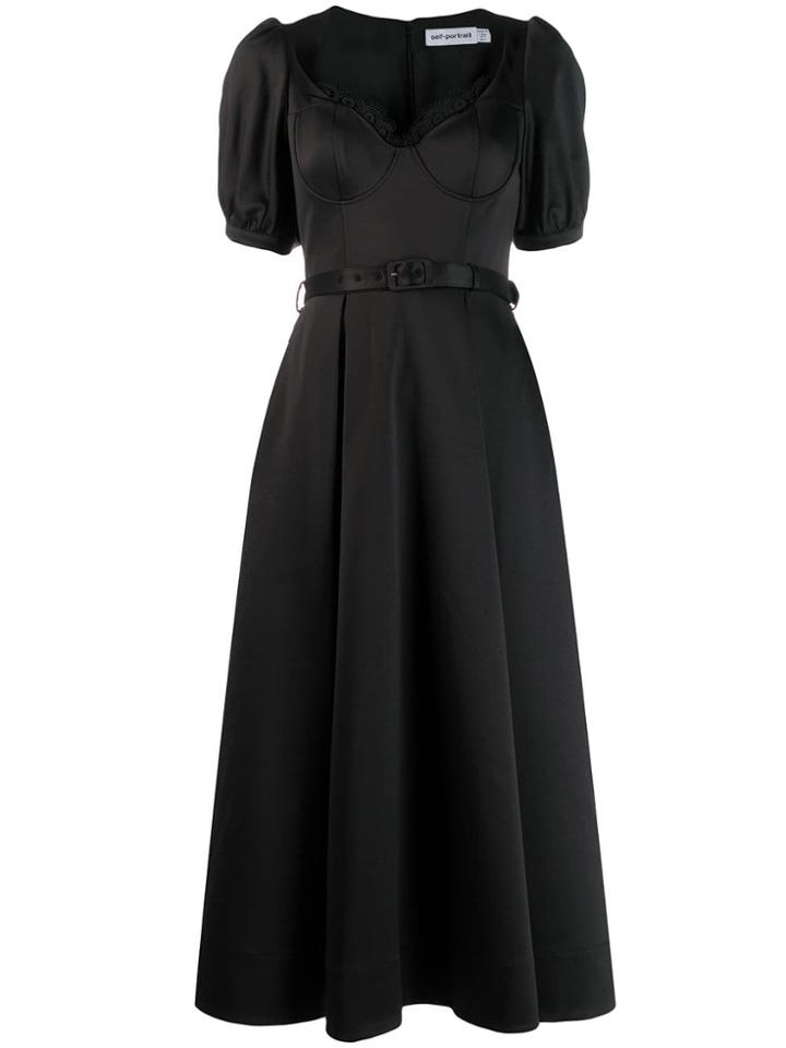 Self-portrait Bustier Top Midi Dress - Black