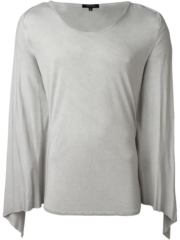 Unconditional Draped Overlay T-shirt, Men's, Size: M, Grey, Rayon