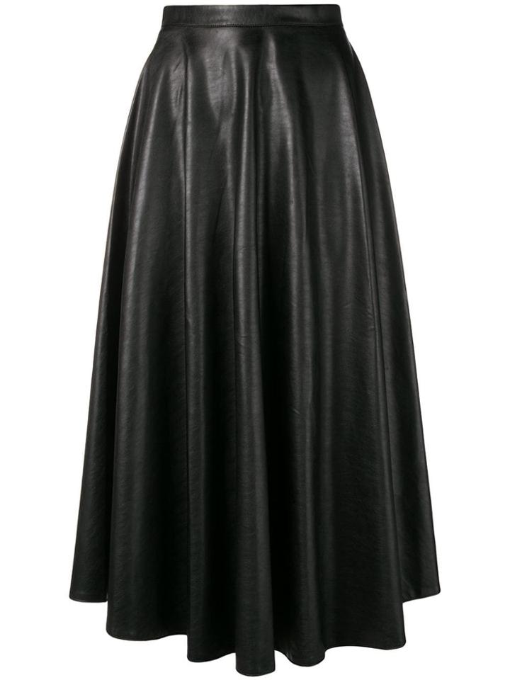 Blanca Asymmetric Pleated Skirt - Black
