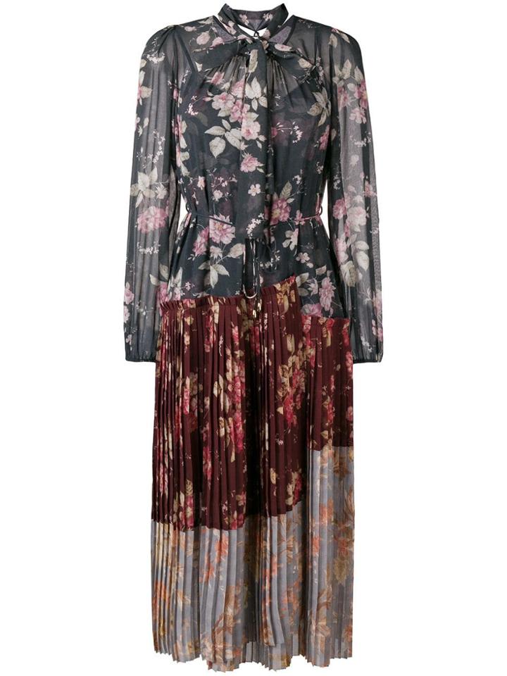 Zimmermann Unbridled Pleated Midi Dress - Grey