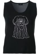 G.v.g.v. Cartoon Knit Tank Top, Size: Xs, Black, Cotton/polyester/rayon