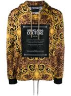 Versace Jeans Leopard Baroque Print Hoodie - Brown