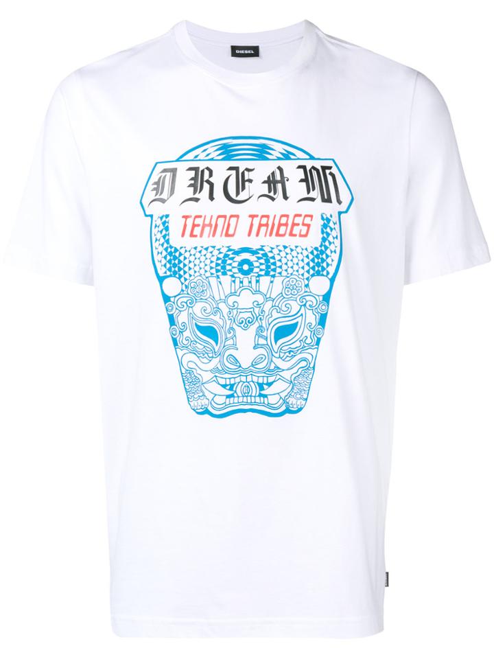 Diesel Graphic Print T-shirtc - White
