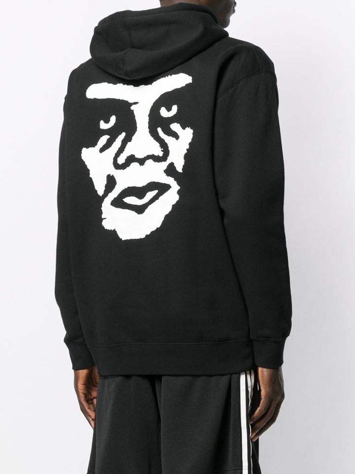 Obey Rear Print Hoodie - Black