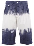 Wooster + Lardini Tie Dye Shorts, Men's, Size: 48, Blue, Cotton