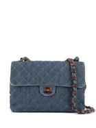 Chanel Vintage Quilted Jumbo Xl Shoulder Bag - Blue