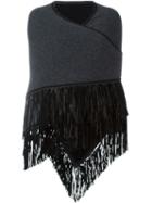 Antonia Zander Fringed Cape Cardigan