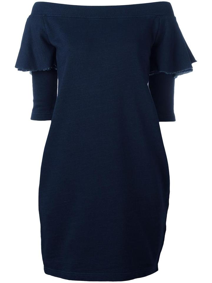 Diesel Off The Shoulder Denim Dress, Women's, Size: Xs, Blue, Cotton