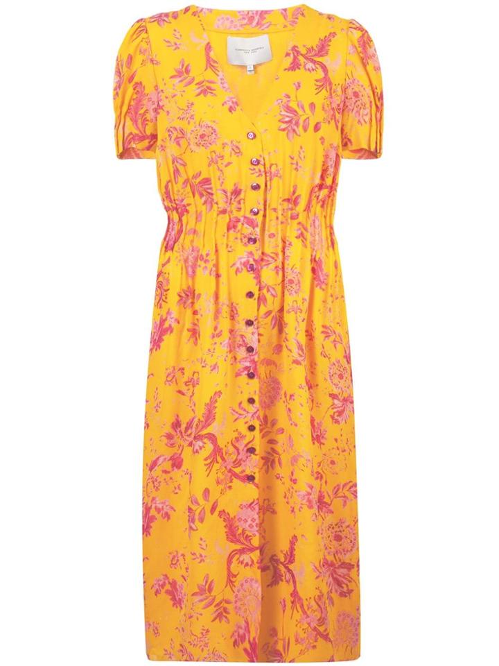 Carolina Herrera Floral Print Dress - Yellow