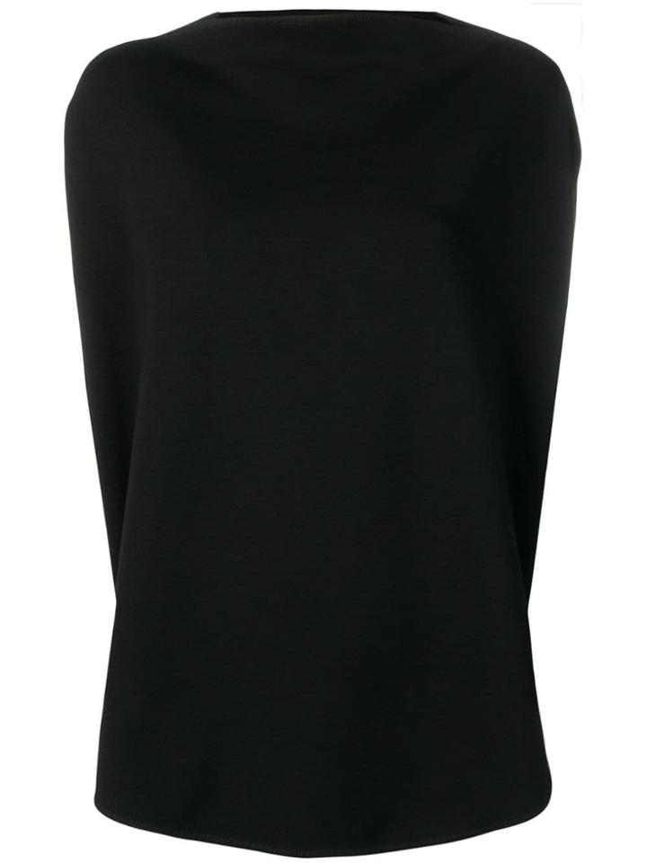 Mm6 Maison Margiela Side Slit Jersey Top - Black