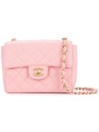 Chanel Vintage Quilted Cc Single Chain Shoulder Bag - Pink & Purple
