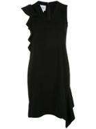 Akris Punto Ruffled Detail Shift Dress - Black