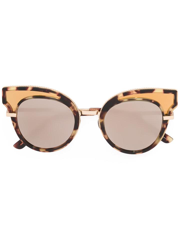 Bottega Veneta Eyewear Round Frame Embellished Sunglasses, Women's, Grey, Acetate/metal
