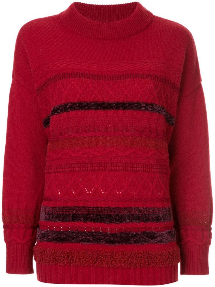 Coohem Solid Tweedy Jumper - Red