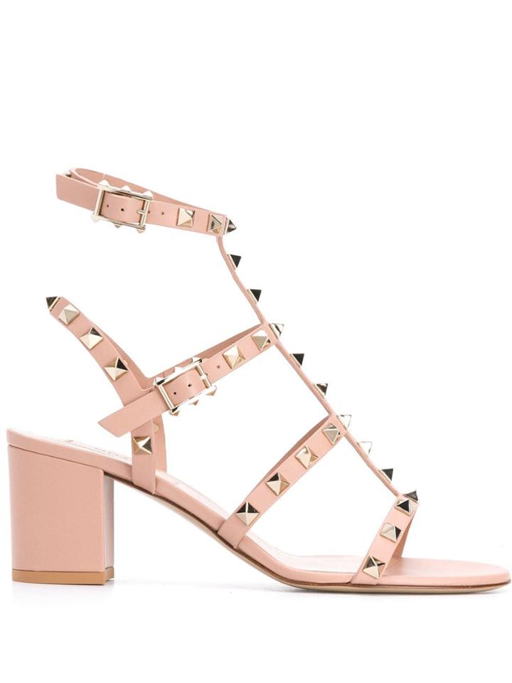 Valentino Valentino Garavani Rockstud Ankle Strap Sandals - Neutrals