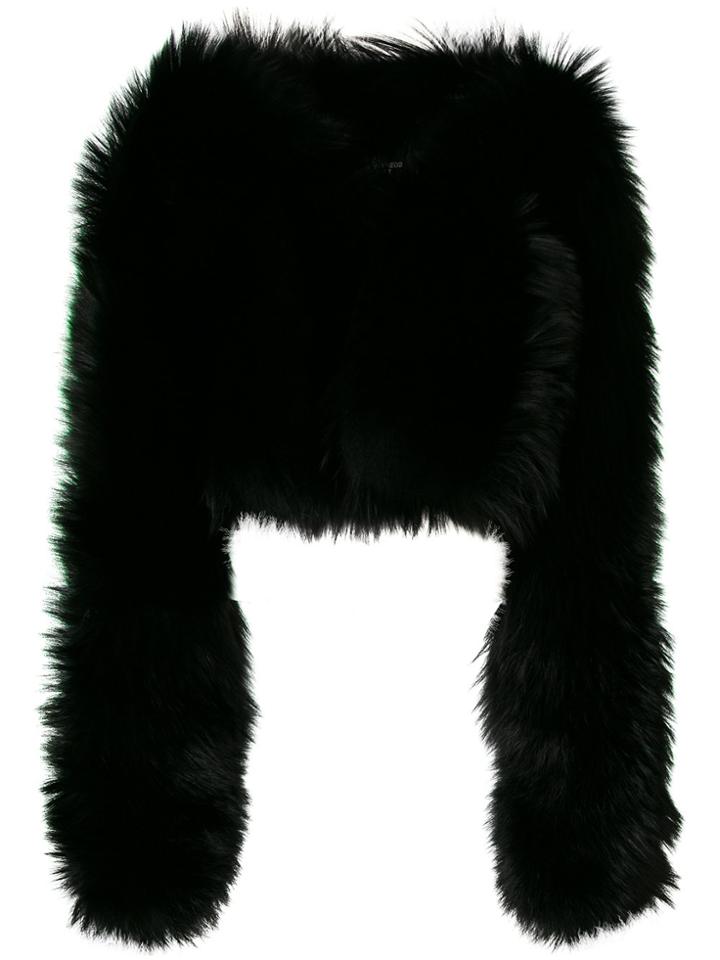 Dsquared2 Fox Fur Jacket - Black