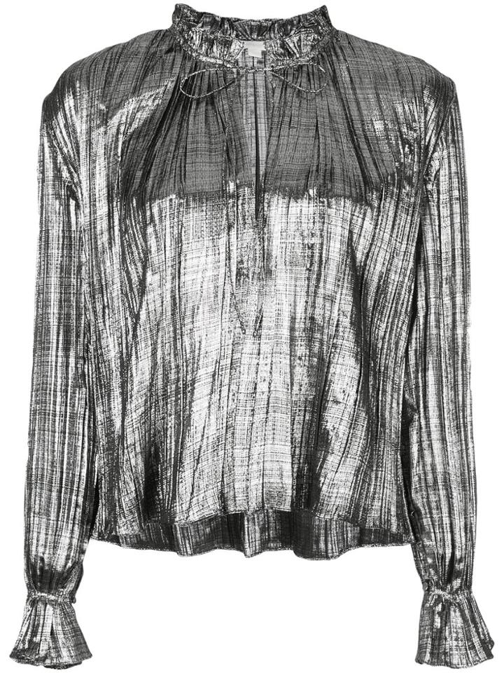 Jonathan Simkhai Metallic Loose-fit Blouse - Silver