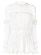 Dolce & Gabbana Ruffled Lace Blouse - White