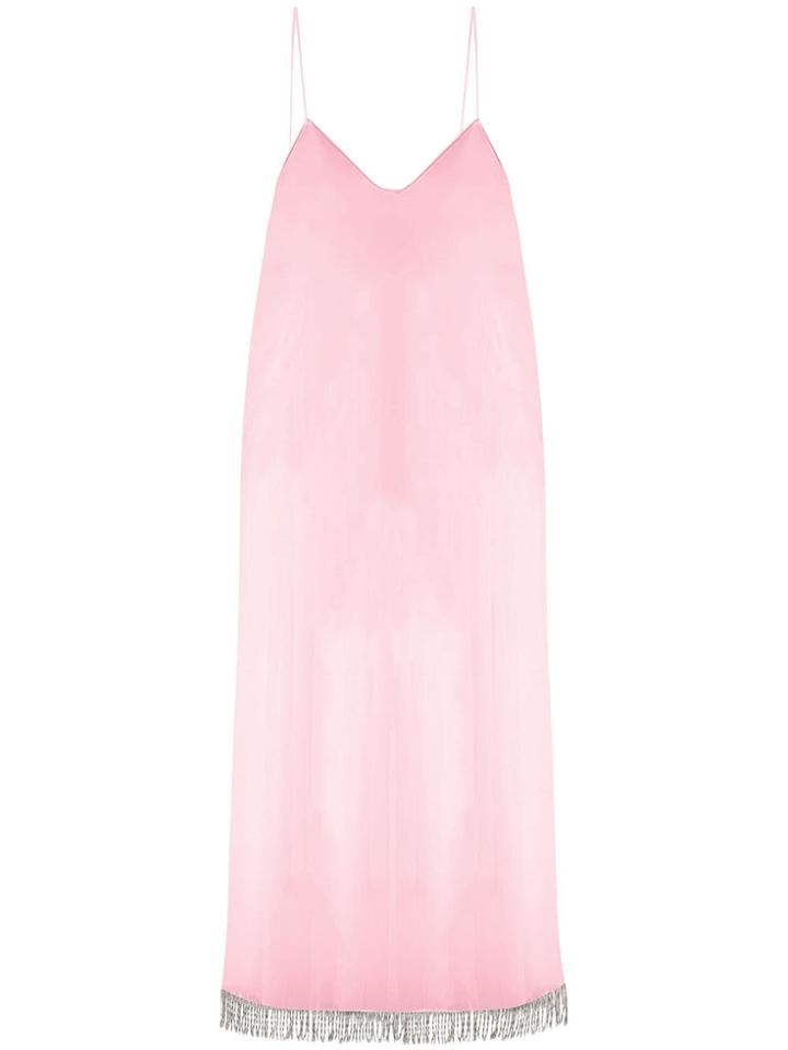 Oseree Bead Embellished Beach Dress - Pink