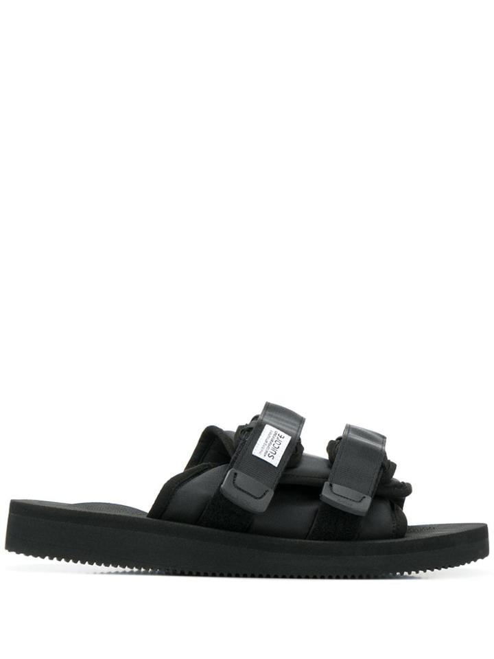Suicoke Black Double Strap Sliders