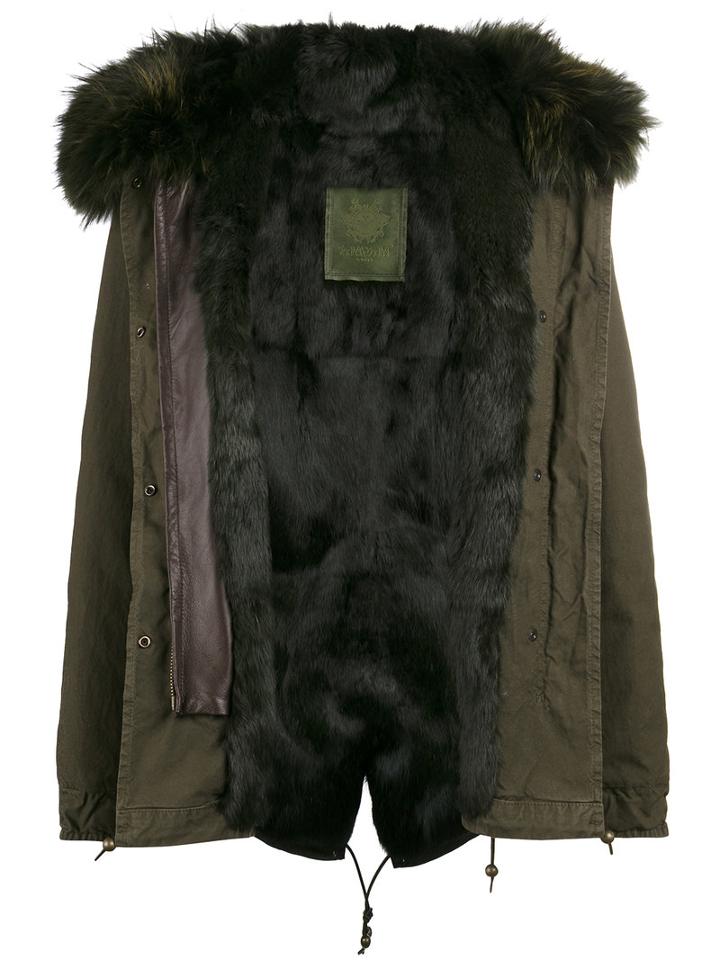 Mr & Mrs Italy - Rabbit Fur Lined Parka Coat - Women - Cotton/lamb Skin/polyamide/rabbit Fur - Xs, Green, Cotton/lamb Skin/polyamide/rabbit Fur