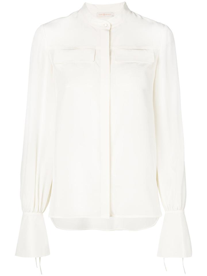 Tory Burch Band Collar Shirt - Nude & Neutrals