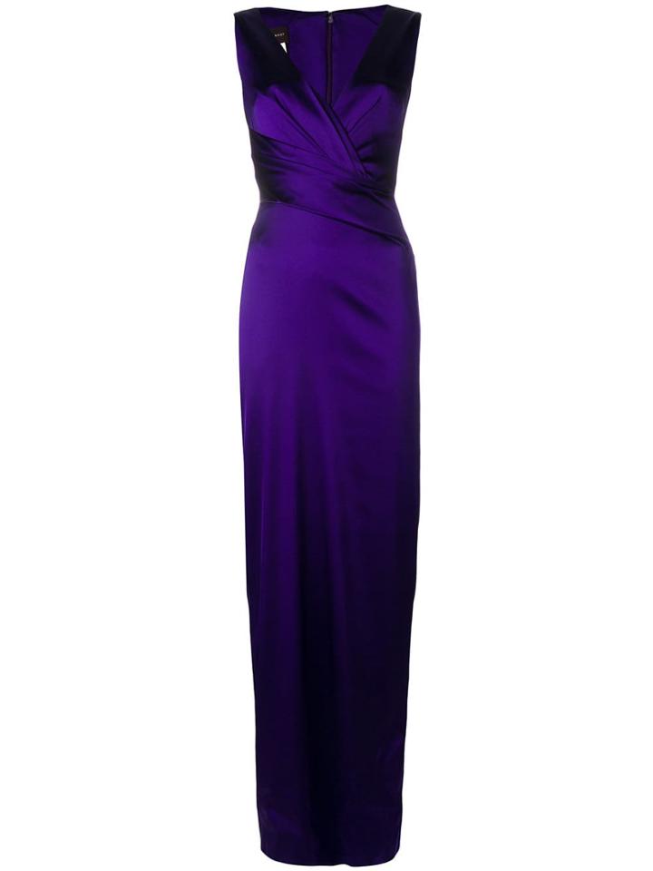 Talbot Runhof Stretch Satin Evening Dress - Pink & Purple