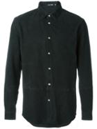 Blk Dnm Suede Shirt, Men's, Size: Large, Black, Leather