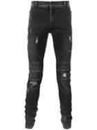 Balmain Biker Jeans, Men's, Size: 35, Black, Cotton/polyurethane/spandex/elastane