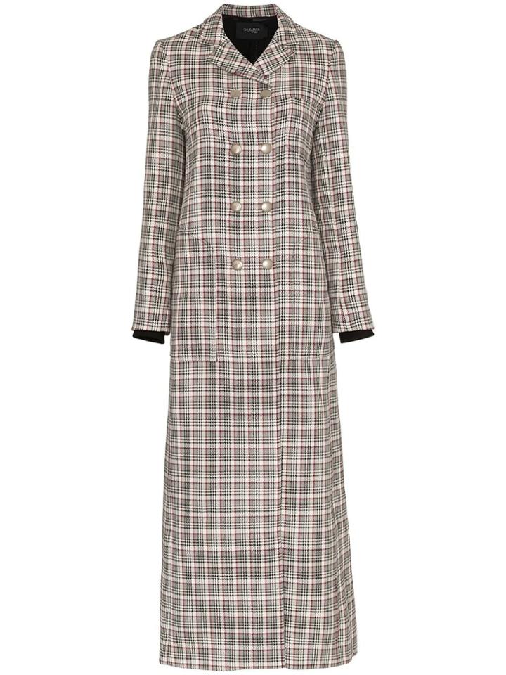 Giambattista Valli Houndstooth Check Print Wool Coat - Red