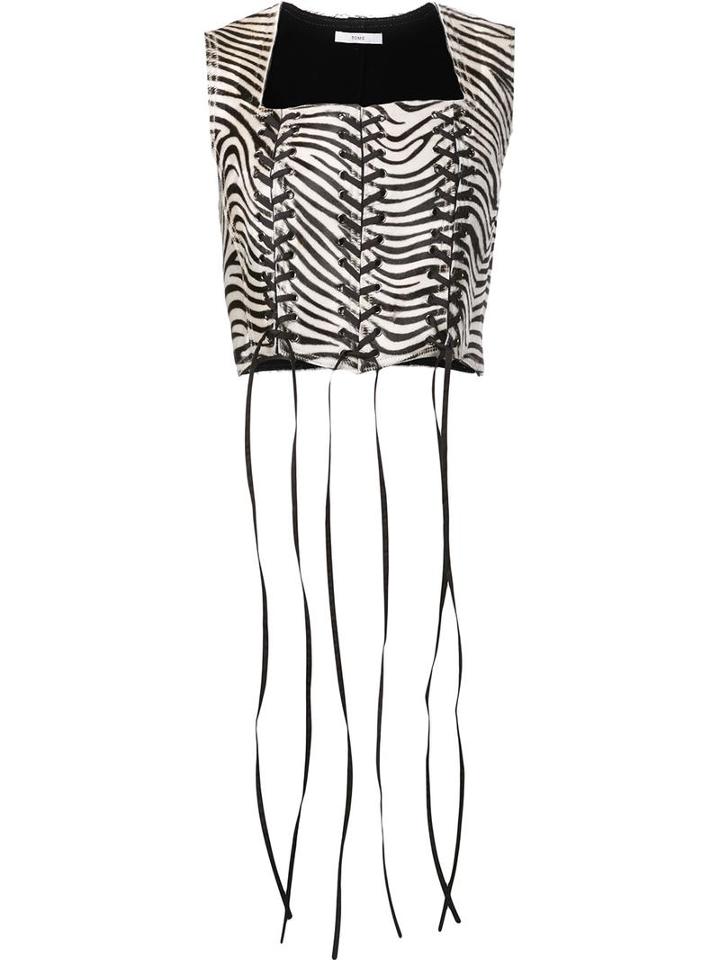 Tome Zebra Print Waistcoat, Women's, Size: Small, Black, Leather
