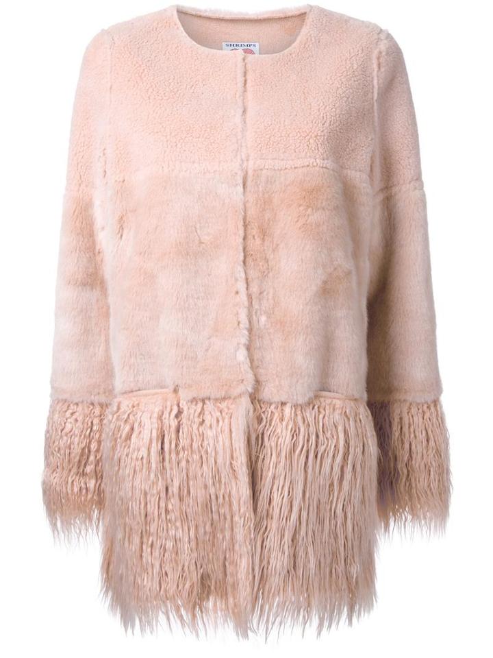 Shrimps 'porgie' Shearling Coat, Women's, Size: 8, Pink/purple, Wool