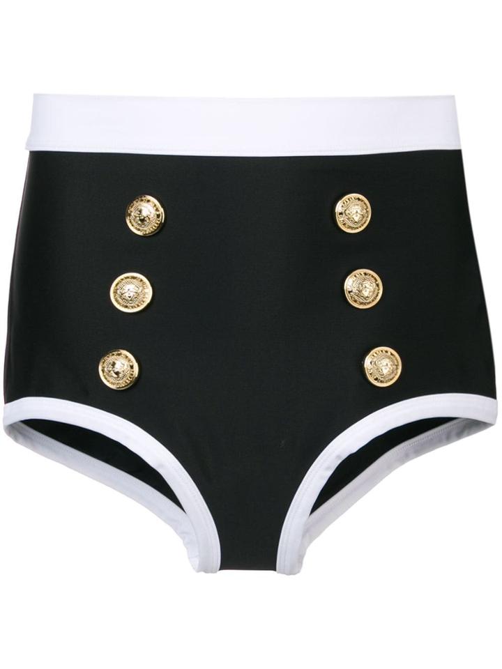Balmain Button Detailed Tankini Bottom - Black