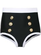 Balmain Button Detailed Tankini Bottom - Black