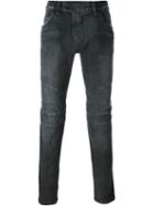 Balmain Biker Jeans, Men's, Size: 34, Grey, Cotton/polyurethane