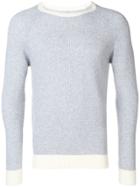 Eleventy Colour Block Fine Knit Sweater - Grey