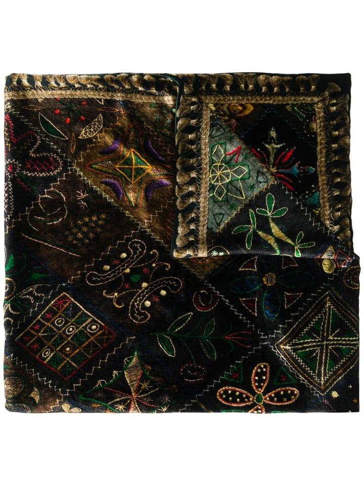 Pierre-louis Mascia Printed Velvet Scarf - Green