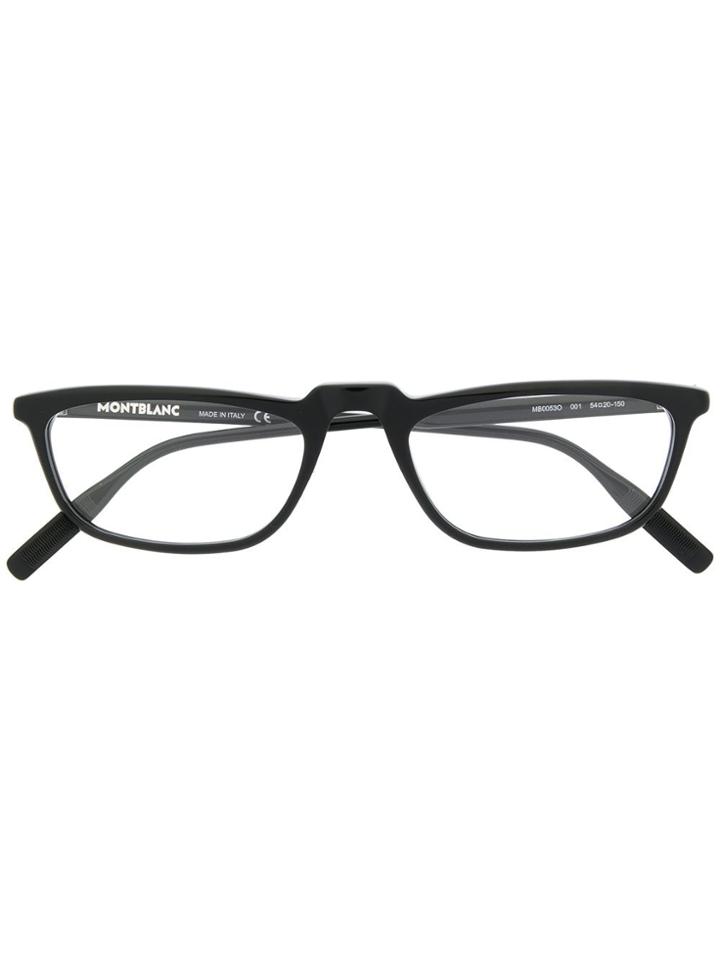 Montblanc Matte-finish Square Frame Glasses - Black