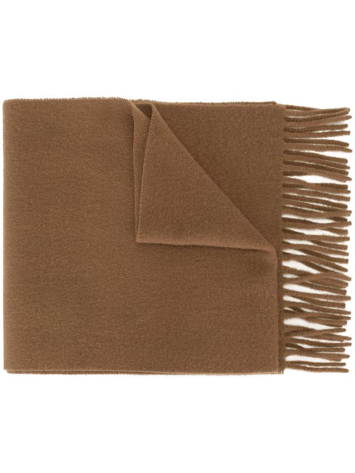 Ami Alexandre Mattiussi - Fringed Scarf - Men - Virgin Wool - One Size, Brown, Virgin Wool