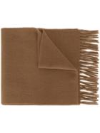 Ami Alexandre Mattiussi - Fringed Scarf - Men - Virgin Wool - One Size, Brown, Virgin Wool