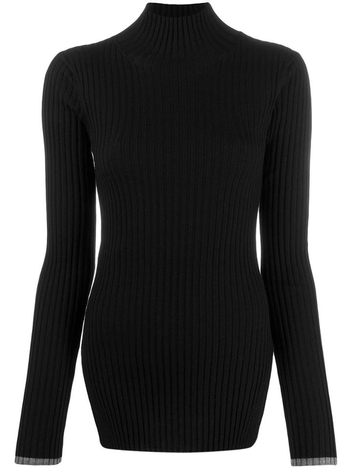 Plan C Contrast Shearling Coat - Black