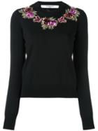 Givenchy Floral Embroidered Sweater, Women's, Size: Xs, Black, Polyester/viscose/wool