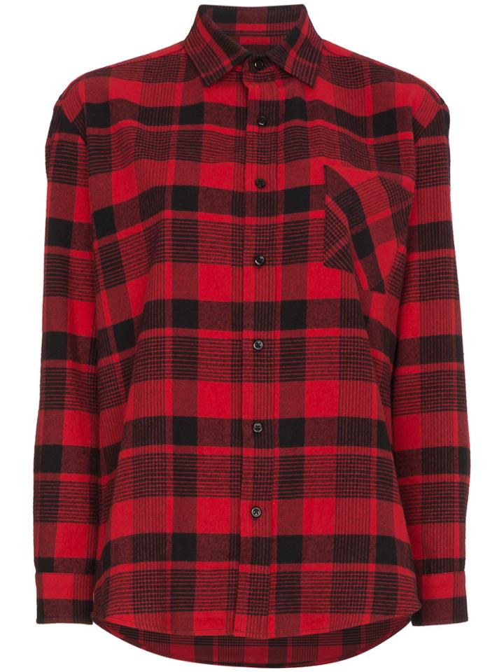 Adaptation Longsleeved Plaid Button Down Shirt - Black