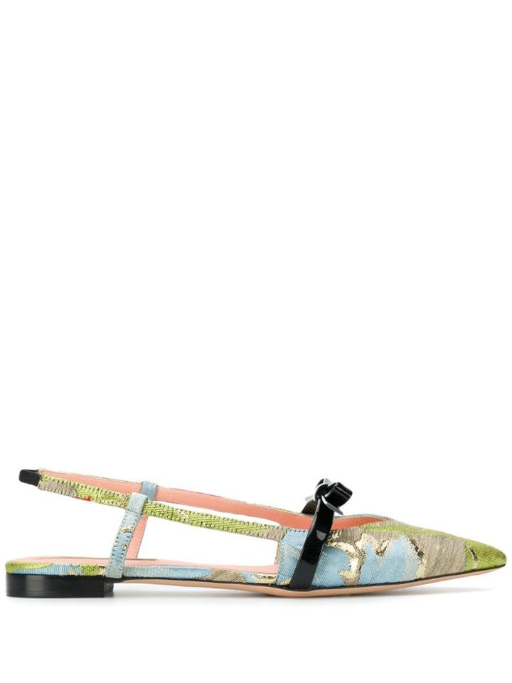 Rochas Flat Sling Back Sandals - Neutrals