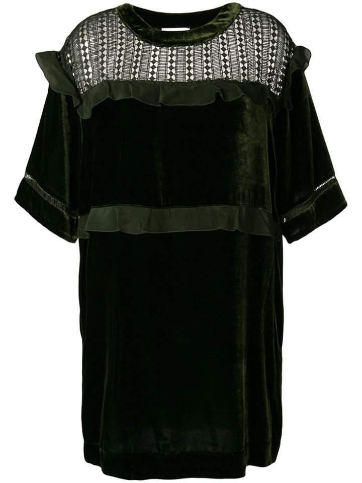 Essentiel Antwerp Ruffle Mesh Dress - Green