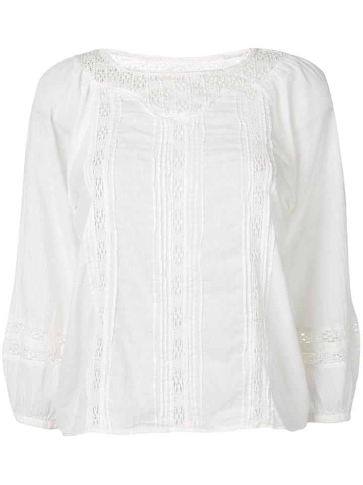 Local Embroidered Panel Top - White