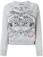 Alexander Mcqueen Embroidered Tiger And Skull Sweatshirt